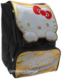 ZAINO HELLO KITTY ESTENSIBILE SHINE 38935 ORO