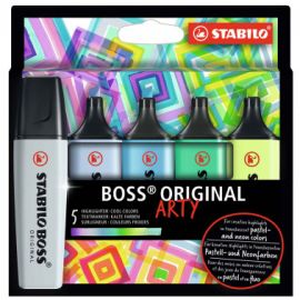 EVIDENZIATORI STABILO BOSS ARTY 5PZ COOL COLORS 57775