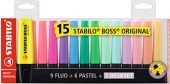 EVIDENZIATORI STABILO FLUO 15 COLORI 51747